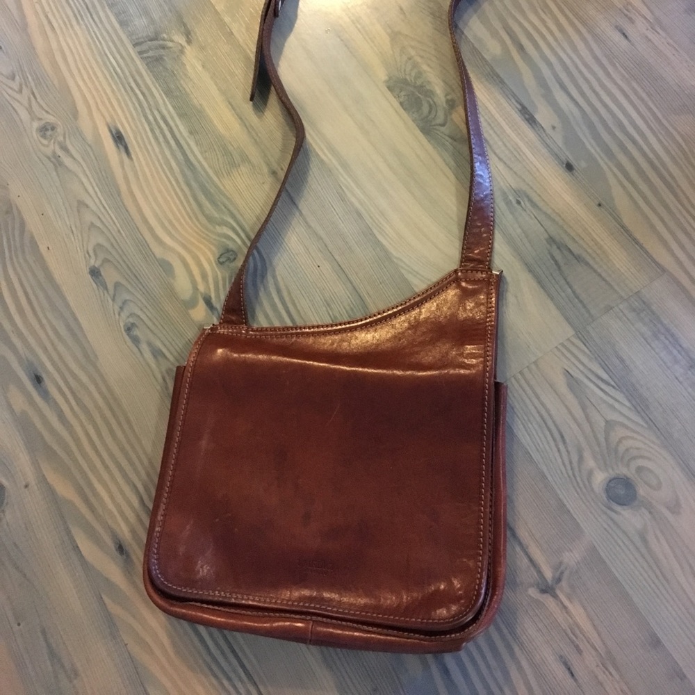 Vintage Leather Crossbody Bag, made in Florence.